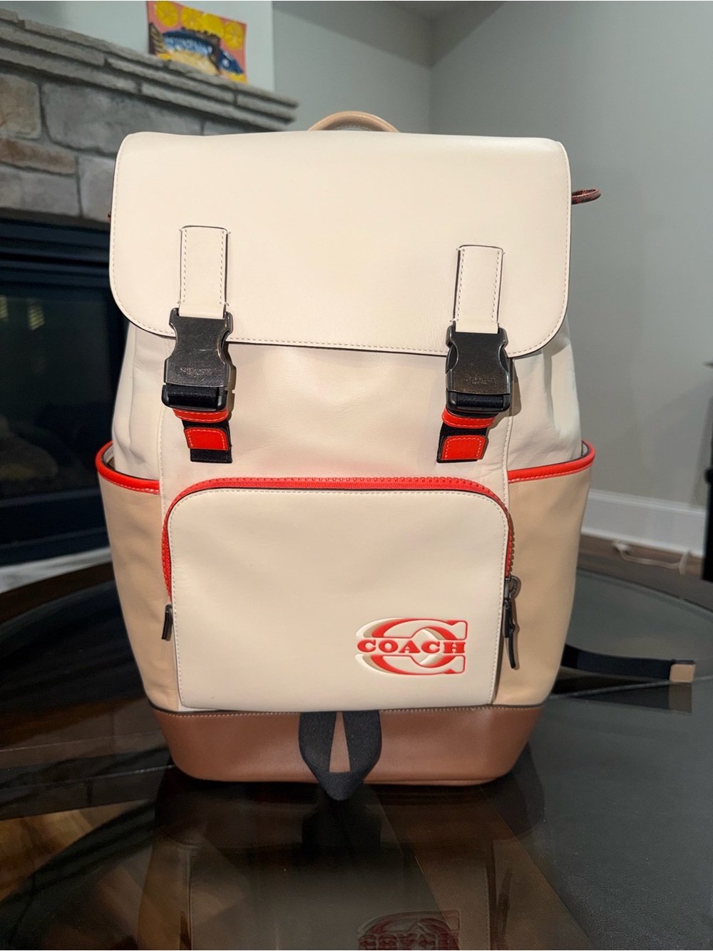 Coach Track Backpack in Colorblock with Coach Stamp (Style No. CH103) NWT
